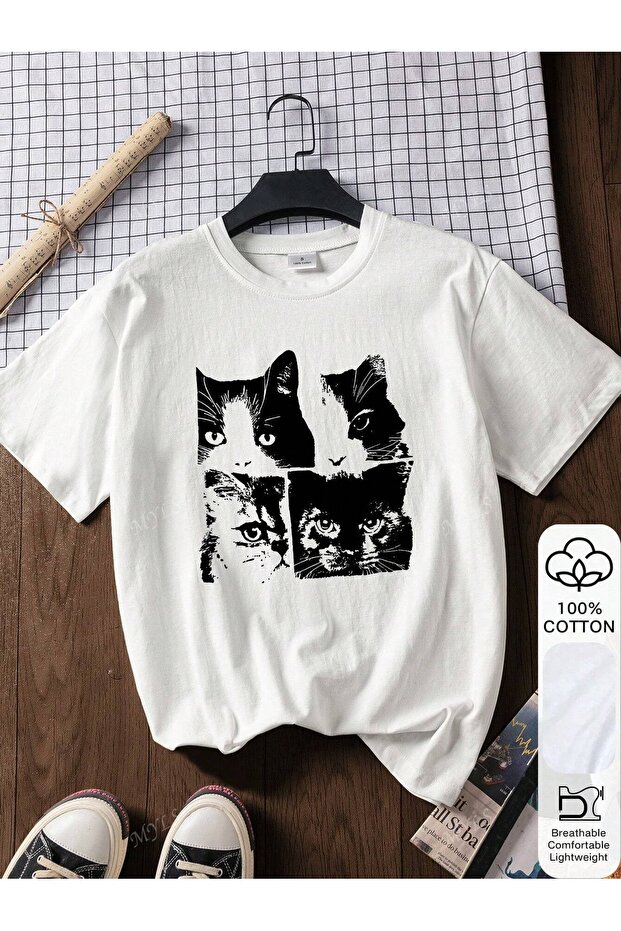 Oversize Cut Short Sleeve Printed T-Shirt