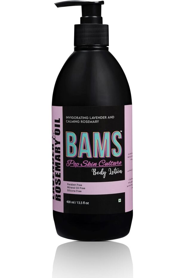 BAMS | Lavender & Rosemary Oil Body Lotion | Calming & Hydrating Moisturizer with Herbal Extracts, S