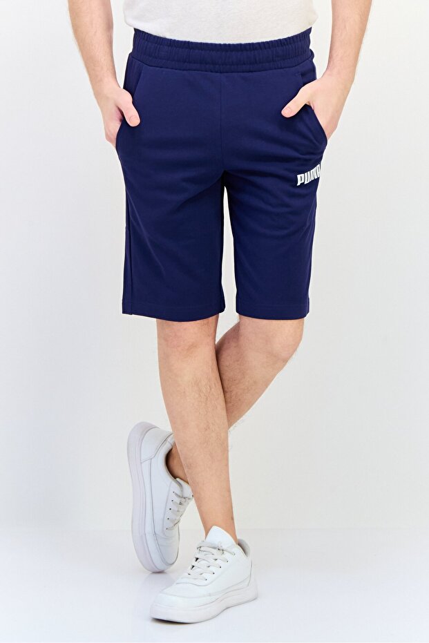 Men Sportswear Fit Running Shorts, Navy Blue