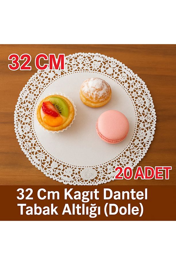 32 Cm Kağıt Dantel Tabak Altlığı ( Dole ) 20 Adet - 3
