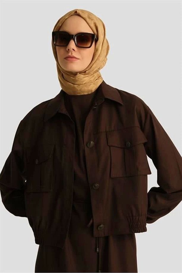 İçi Elbiseli Bomber Ceketli Takım 25y6001 Acı Kahve - 3