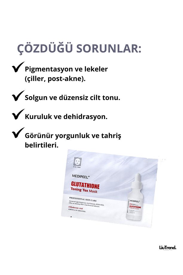 Glutathione Toning Tox Mask 25 ml * 1 adet Beyazlatıcı tonik yüz maskesi - 4