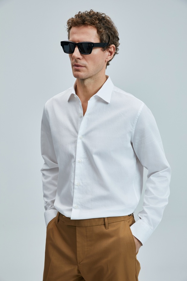 111010634 Farla Men's Basic Shirt Regular Fit White Men's Shirt White - 4