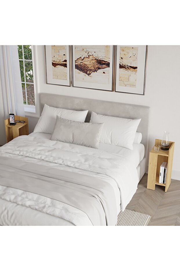 Elos Modern Nightstand | 2-Tier Storage Side Table for Bedroom & Living Room | Sleek & Functional