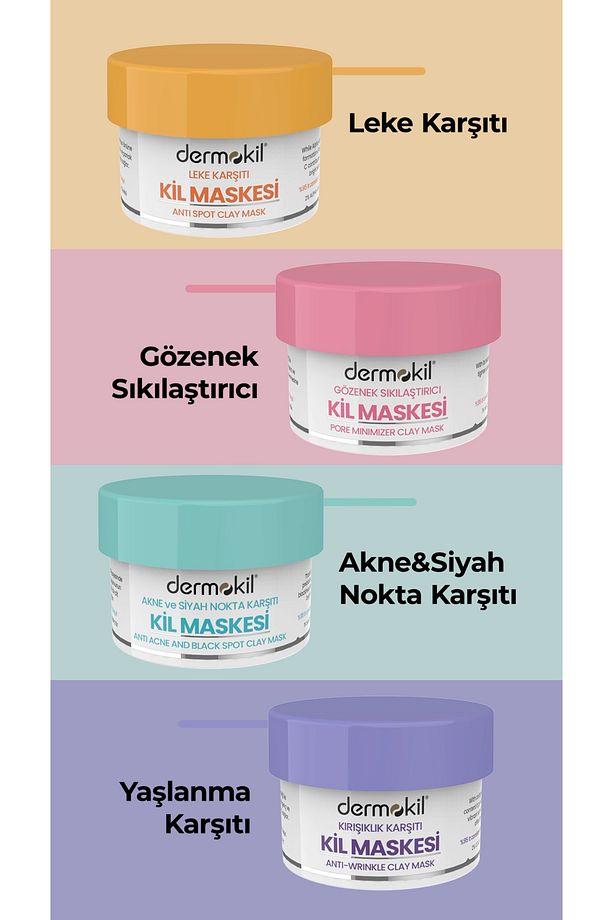 Kil Maskesi Leke Karşıtı*gözenek Sıkılaştırıcı* Ve Siyah Nokta*yaşlanma Karşıtı 4x50 ml - 1