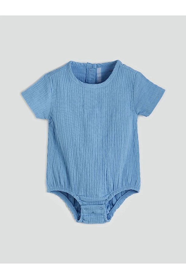 LCW baby Mavi Basic Erkek Bebek Çıtçıtlı Body ve Şort 2'li - 2