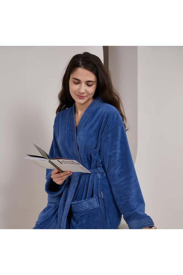 روب مودرن ازرق من ريفي - Reefi Modern bathrobe blue - 2