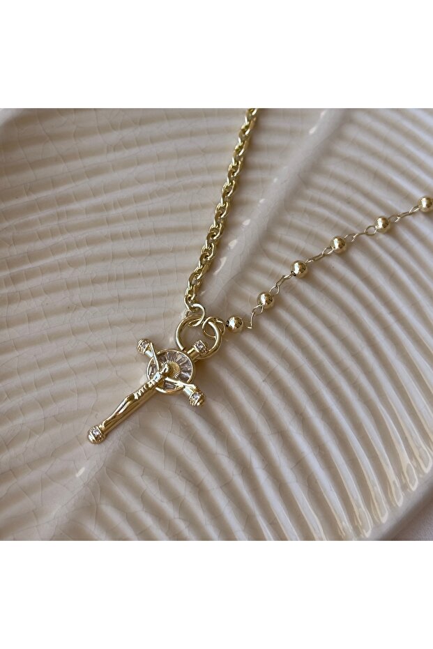 Gold Haç Kolye - 2