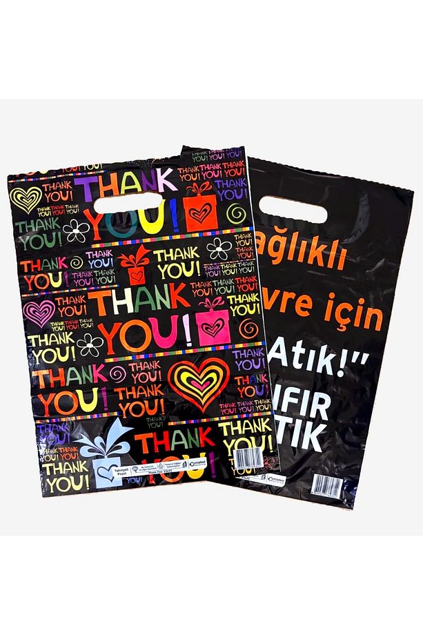 Ecoplast Takviyeli Poşet 33*45 1 Paket 50 Adet Thankyou Desen - 3