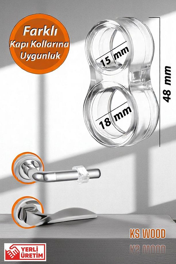 Şeffaf Silikon Plastik Kapı Kolu Tutucu Tutacağı Durdurucu Pencere Tamponu Stoperi (12 ADET) - 2