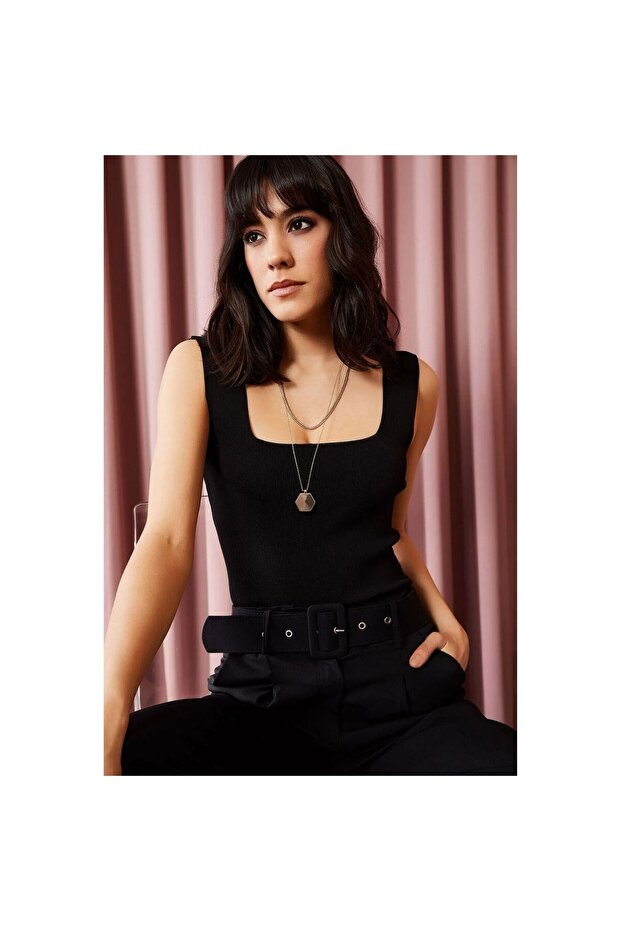 Kalın Askılı Basic Kadın Tişört - 2