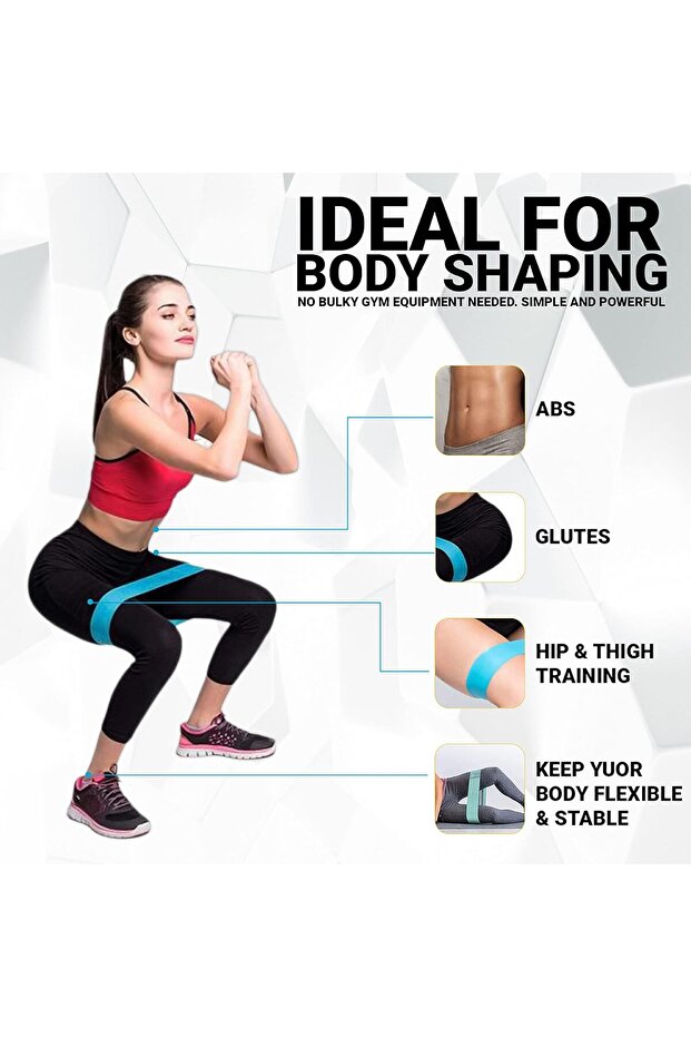 Resistance Loop Bands Set for Squats, Stretching, Strength Training Exercises, Hips & Gluts - 6