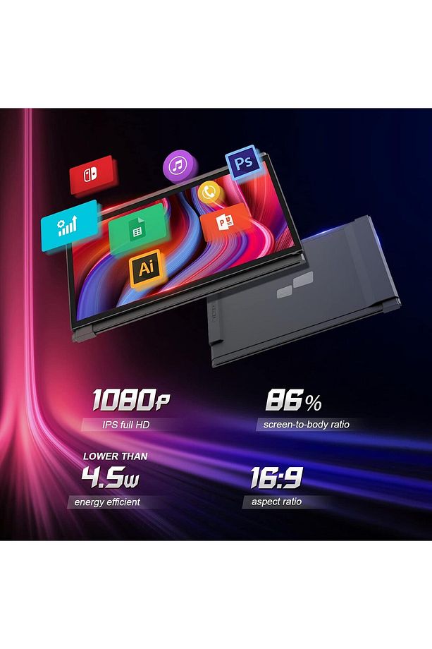 Duex Plus Taşınabilir Dizüstü Bilgisayar Laptop Monitörü 13.3" USB C Güç Kaynaklı Tak Çalıştır Model - 2
