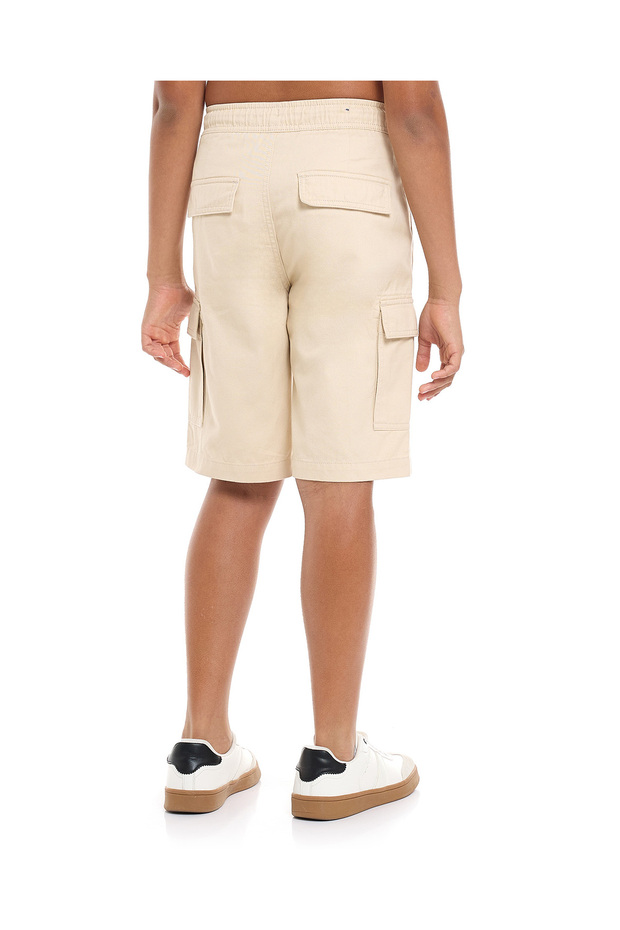 شورت كارجو سادة مع خصر برباط - 4