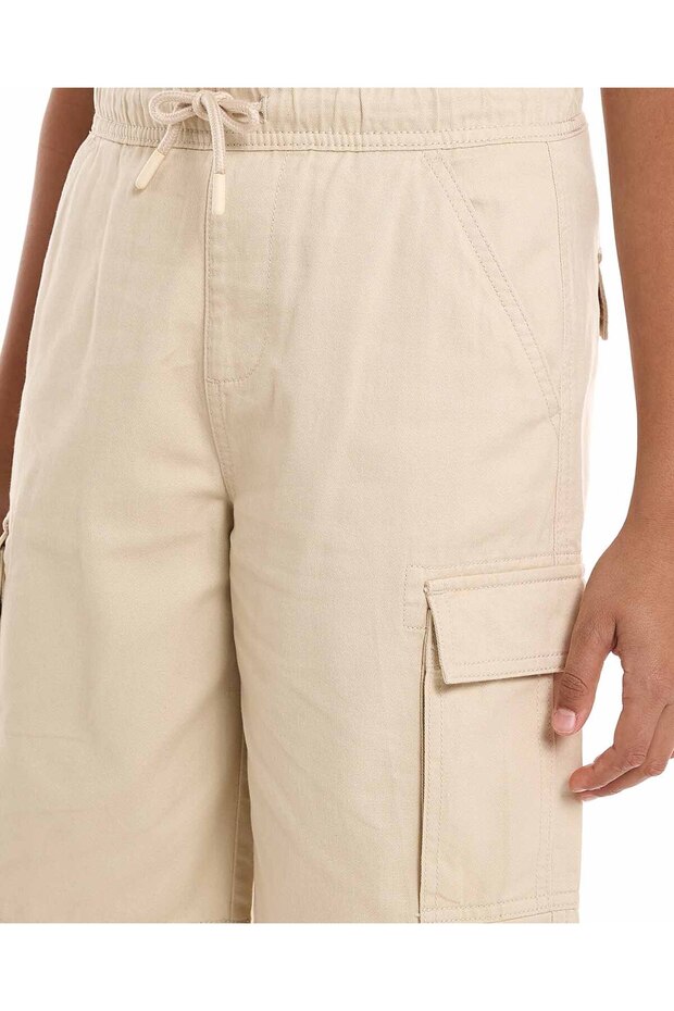 شورت كارجو سادة مع خصر برباط - 5