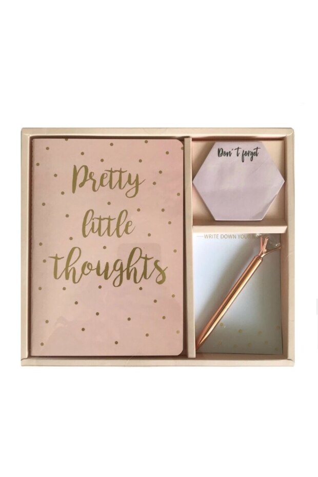 Set agendă A5, pix, post-it hexagonal, carnetel note - 4