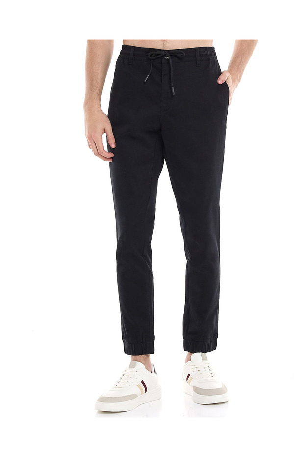 Solid Jogger Pants with Drawstring Waist - 2