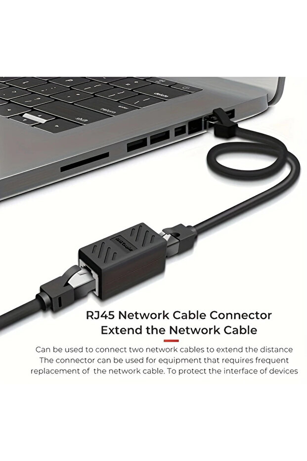 İnternet Kablosunu Uzatma Aparatı Ethernet RJ45 Jak Ekler Birleştirir Gigabit Cat5 Cat6 (1 Adet) - 2