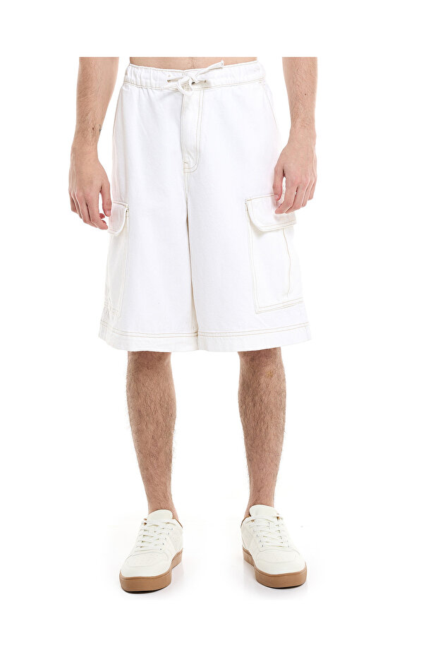 شورت كارجو سادة مع خصر برباط - 2