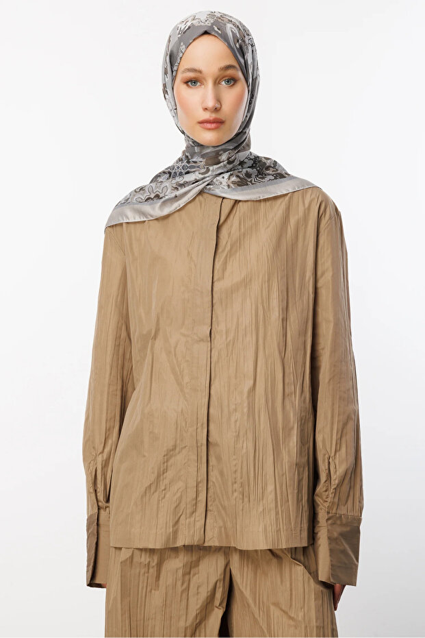 Stone Color Solhar Pattern Cotton Shawl - 1