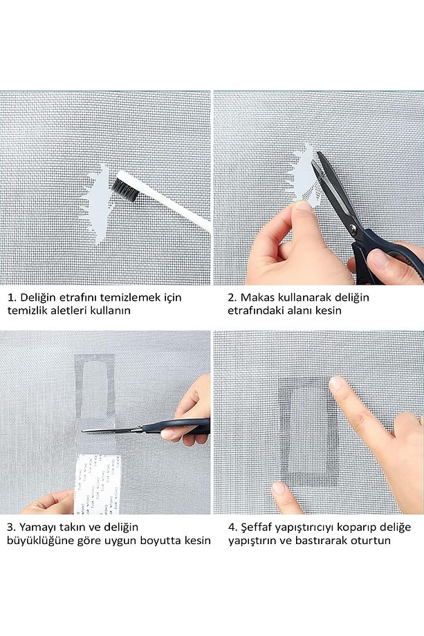 Sineklik Tamiri İçin 5cm x 2m Kendinden Yapışkanlı Onarım Tamir Yama Bandı Dayanıklı Kolay Uygulama - 4