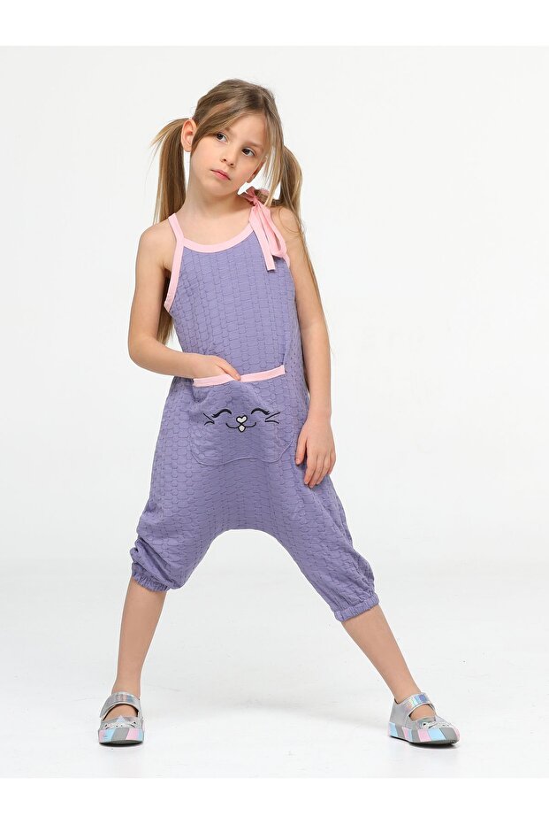 Lila Cat Girl's Salopet