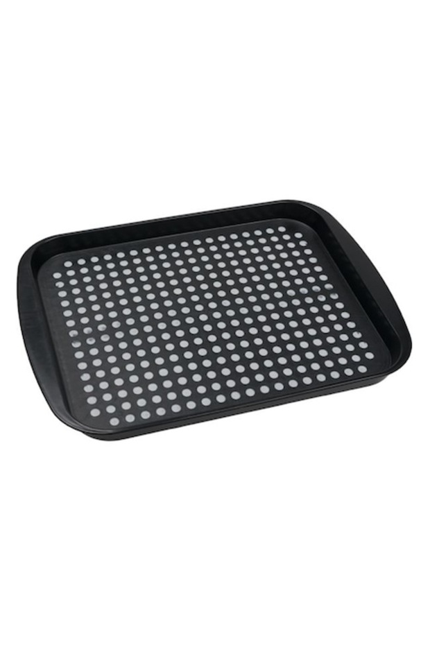 Antislip Serving Tray, Black-White, 44x32x3cm, Rectangular, Plastic - 1