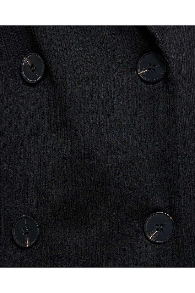 سترة مزدوجة الصدر سادة - 6