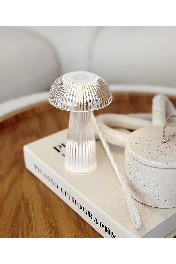 1 Adet Mantar Model Pilli Led Masa Lambası - 1