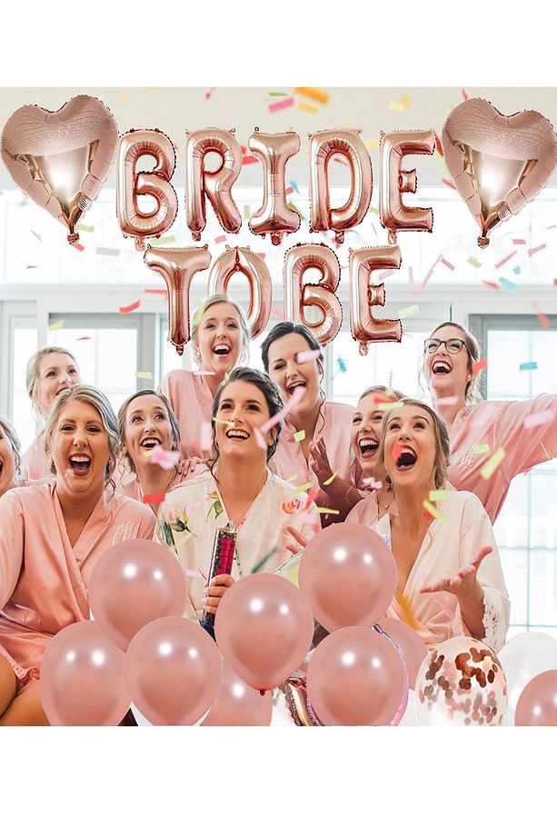 Bride To Be Folyo Balon 10 Adet Latex Balon 2 Adet Kalp Folyo Balon Bekarlığa Veda Balon Seti - 3