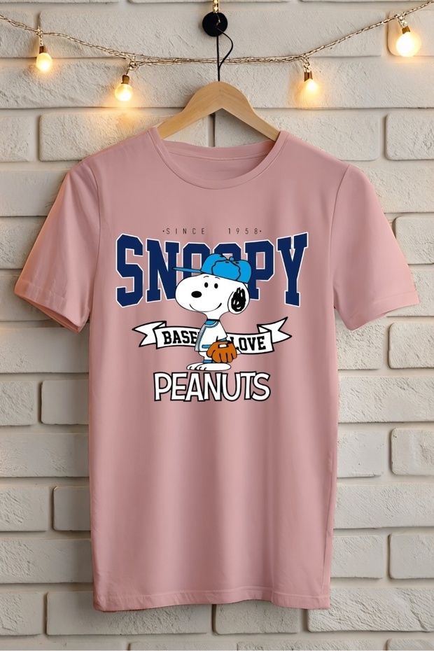 Snoopy Baseball Printed Oversize T-Shirt