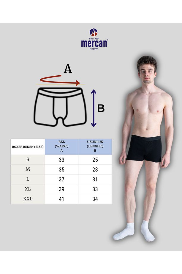 Erkek Modal Boxer (1 kutu 6 renk) - 8