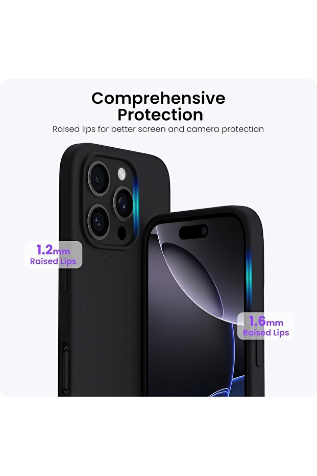 جراب سيليكون لهاتف iPhone 16 Pro، ناعم الملمس، مضاد للخدش، بطانة من الألياف الدقيقة، مقاوم للصدمات، جراب رفيع واقٍ - 4