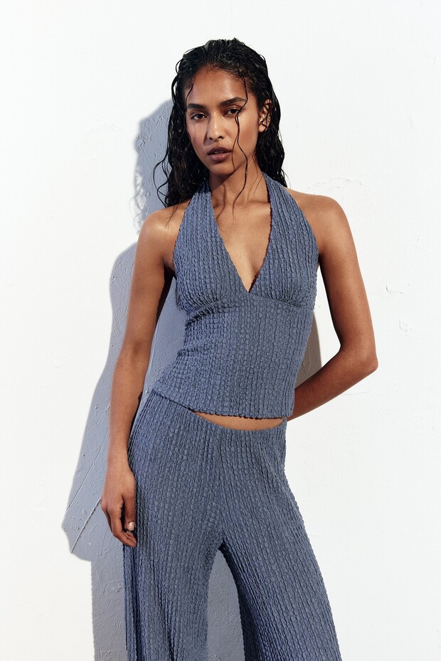 Kırışık efektli halter üst - 3