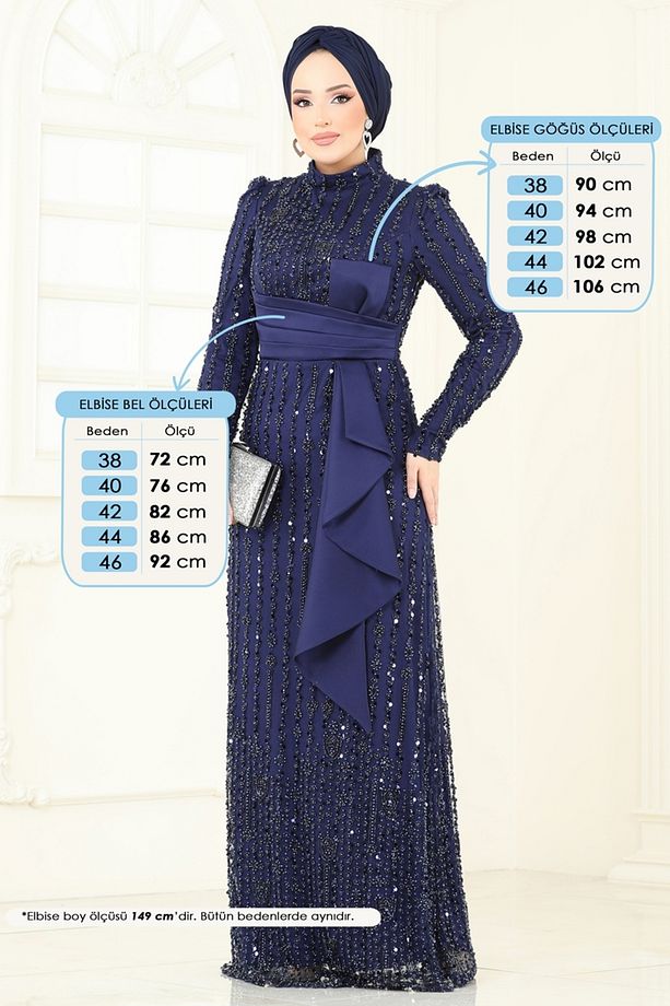SUAL Önü Drapeli Abiye 4884D170 Laci - 4