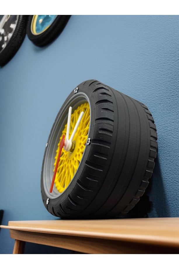 BBS Jant Tasarımlı Dekoratif Masaüstü Saat Analog Saat - 4