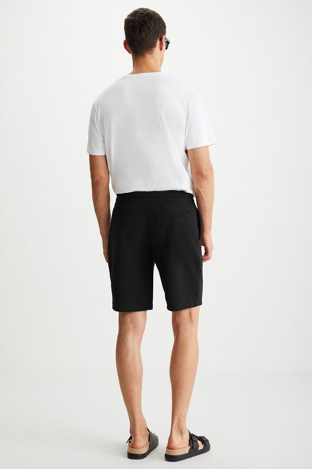 Lorven Erkek Bağlamalı Regular Fit Siyah Şort & Bermuda - 7