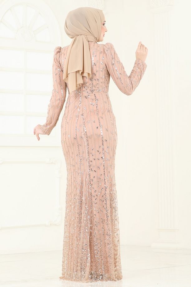 SUAL Drapeli İşlemeli Abiye 4929D170 Gold - 4