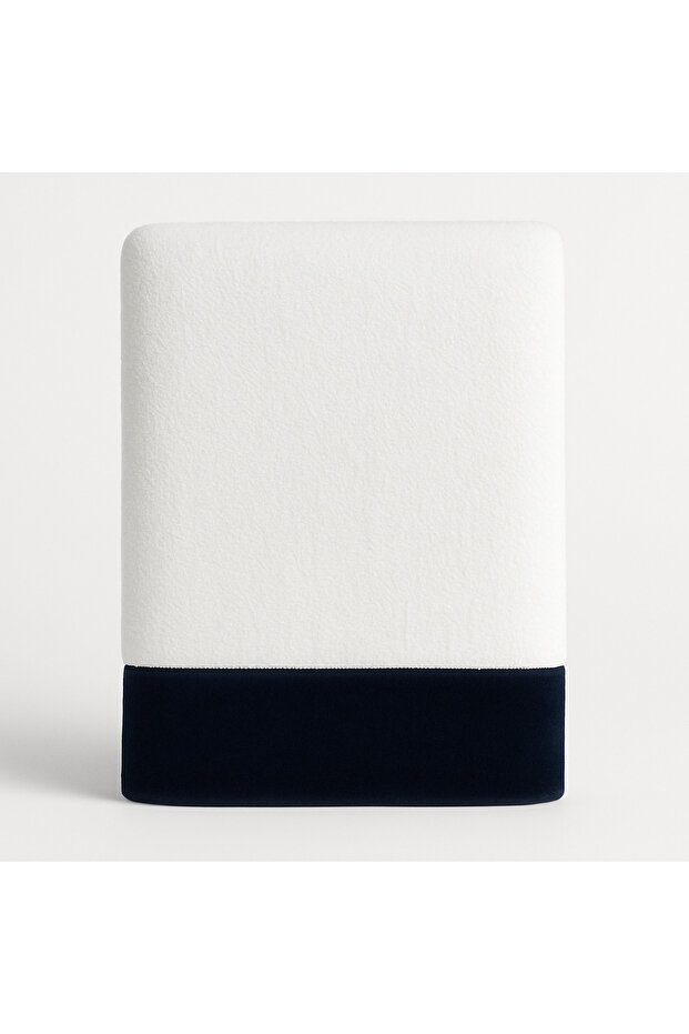 The Ivy Navy Blue Velvet Edge Bath Towel 100% Cotton