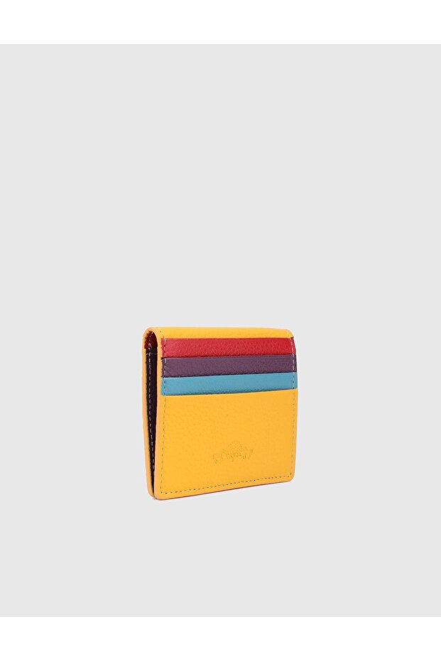 Piura Genuine Leather Yellow Unisex Card Holder