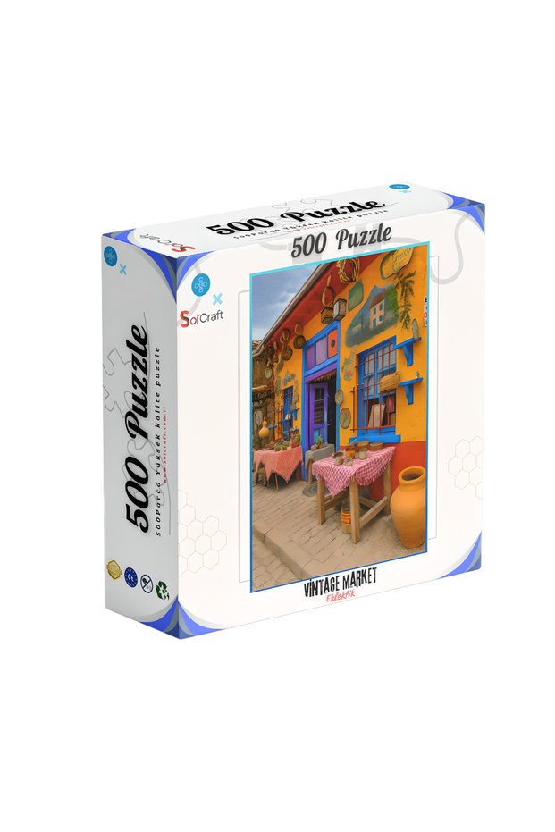500 Piece Puzzle Vintage Market Eclectic