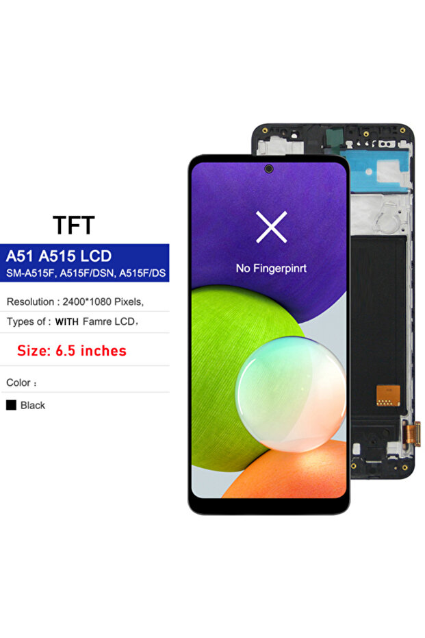 شاشة TFT مع إطار A51 لشاشة A51 LCD تعمل باللمس ومحول رقمي OLED لـ A515 SM-A5...
