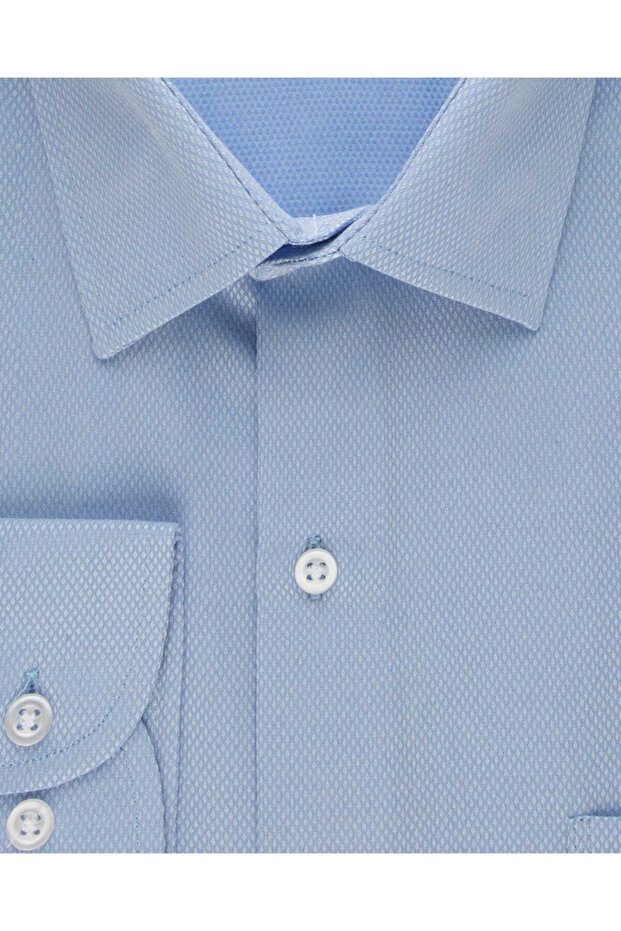 قميص دوبي منقوش بأكمام طويلة أساسي وسهل الكي وممتص للعرق - 6