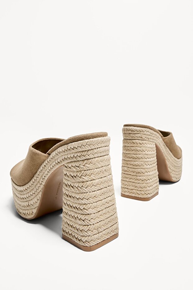 Jüt platform topuklu sandalet - 5