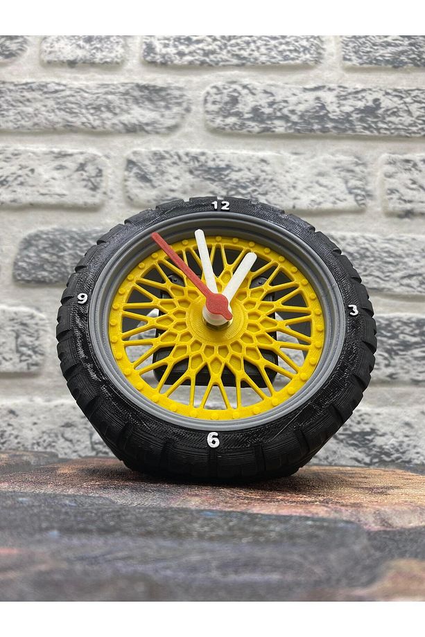 BBS Jant Tasarımlı Dekoratif Masaüstü Saat Analog Saat - 7
