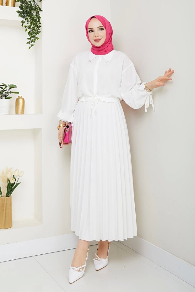 تنورة واسعة مطوي - 7