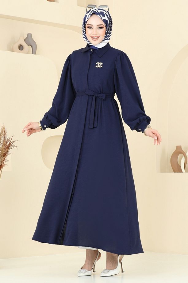 Gizli Düğmeli Elbise Ferace 0037BG354 Laci - 3