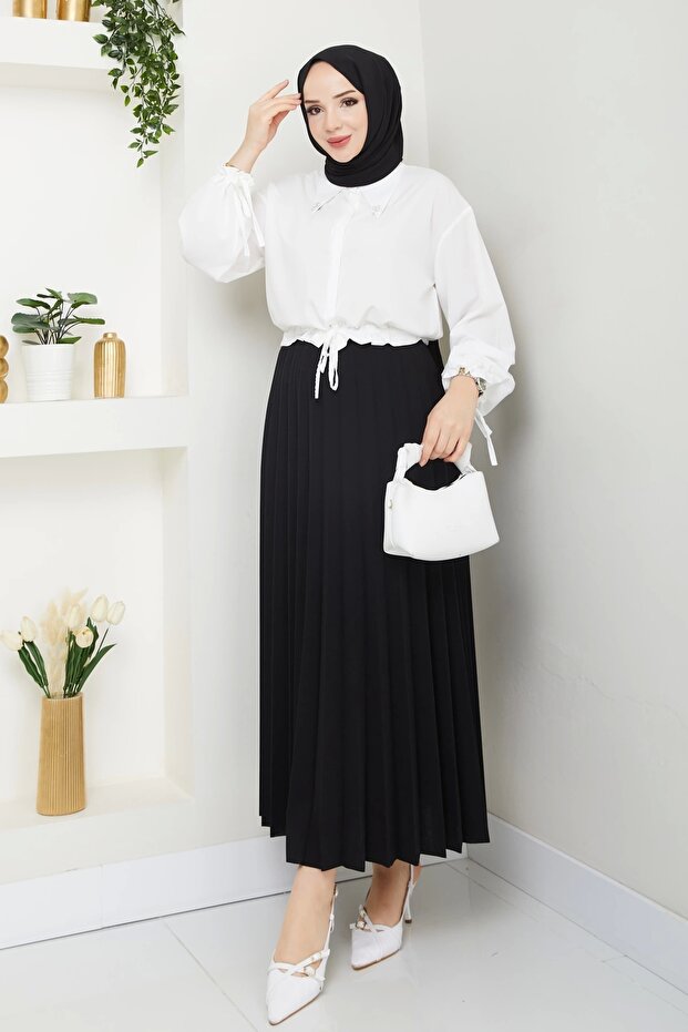 تنورة واسعة مطوي - 3