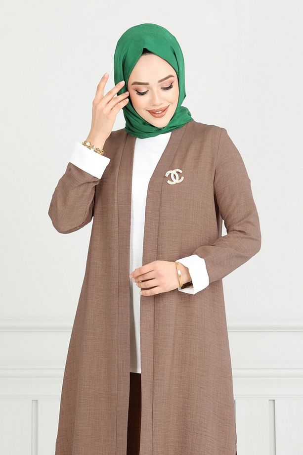 Yandan Yırtmaçlı Üçlü Takım 1774LVN1041 Koyu Vizyon - 2