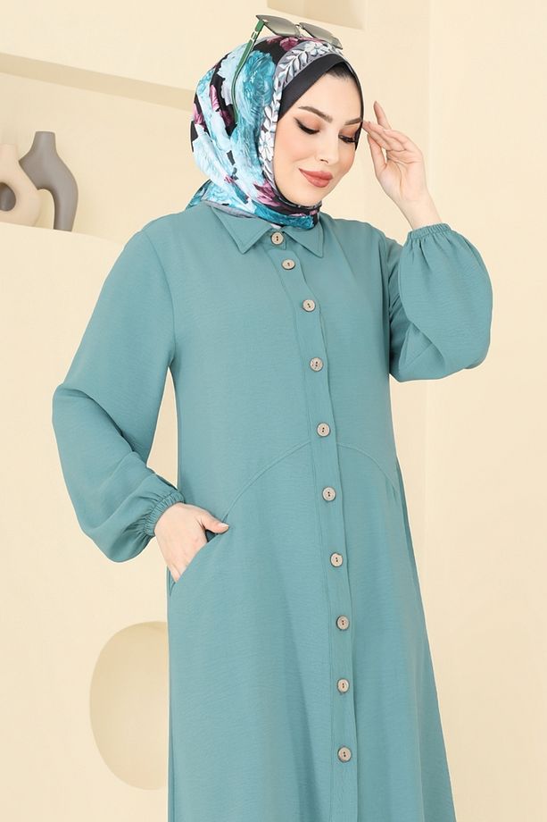 Cep Detaylı Tunik Kap 1250BM387 Mint - 3